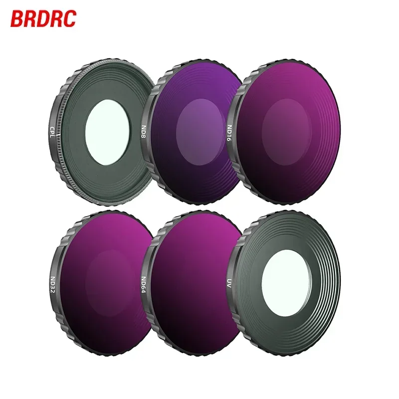 Фильтр объектива BRDRC для DJI Osmo Action 3 UV ND CPL Оптическое стекло Комплект фильтров для уменьшения светового загрязнения Аксессуары для спортивных камер