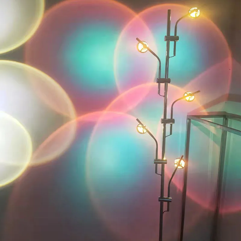 Хромированный теневой напольный светильник Дизайнерский металлический торшер на шесте для гостиной спальни Вертикальная настольная лампа Luminaria Standing Lamp