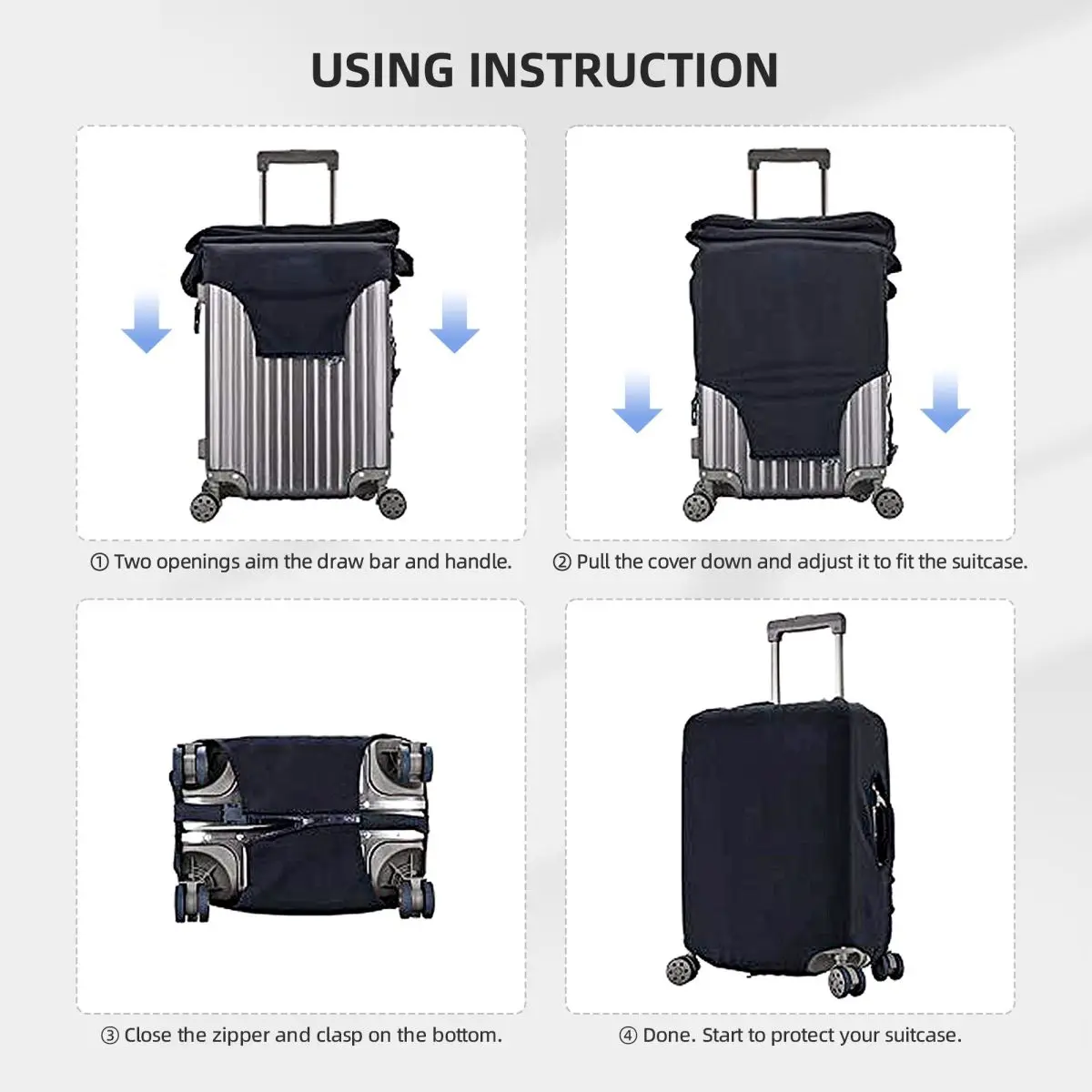 Чехол для чемодана Seigaiha Wave Минималистичный Геометрический Деловой Протектор Практичный Чехол для багажа для отдыха Изображение 4 