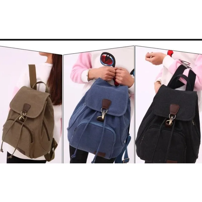 Школьные сумки Большой емкости, модный винтажный износостойкий холщовый рюкзак для путешествий на открытом воздухе, мягкая обложка, полиэстер, Материковый Китай Изображение 4 